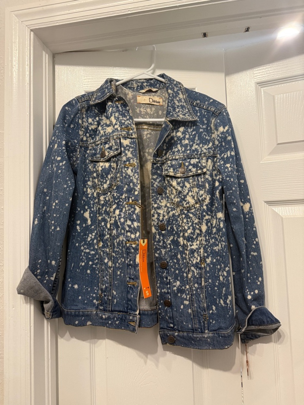 Dittos Blue Splatter-Print Denim Jacket